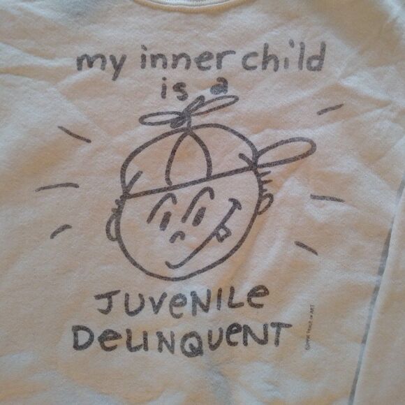 Vintage 90s My Inner Child Is A Juvenile Delinquent Crewneck Sweatshirt - Picture 1 of 9